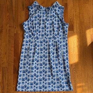 Tyler Boe Blue and White Floral Sleeveless Dress size L NWT